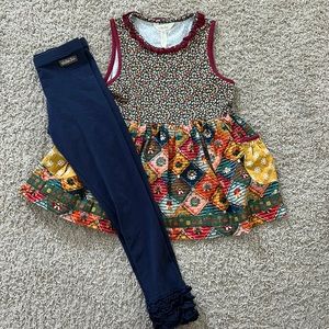 Matilda Jane tunic and leggings set. Size 10.